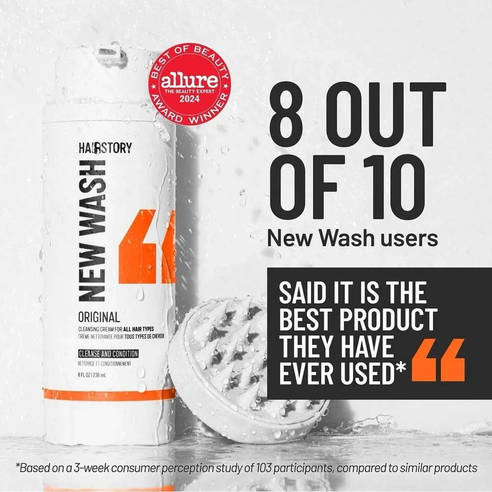 Hairstory New Wash Original Cleansing & Conditioning Cream 3 oz
